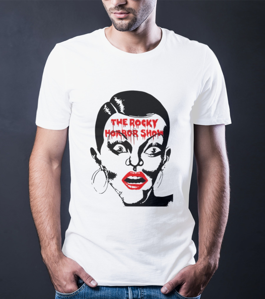 The Rocky Horror Show Dripping Text Vintage 70s Red Lips Graphic T-Shirt
