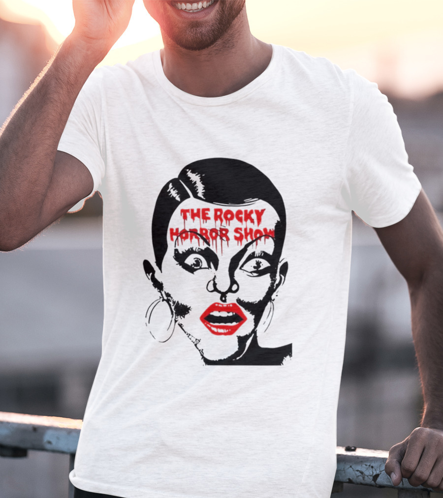 The Rocky Horror Show Dripping Text Vintage 70s Red Lips Graphic T-Shirt
