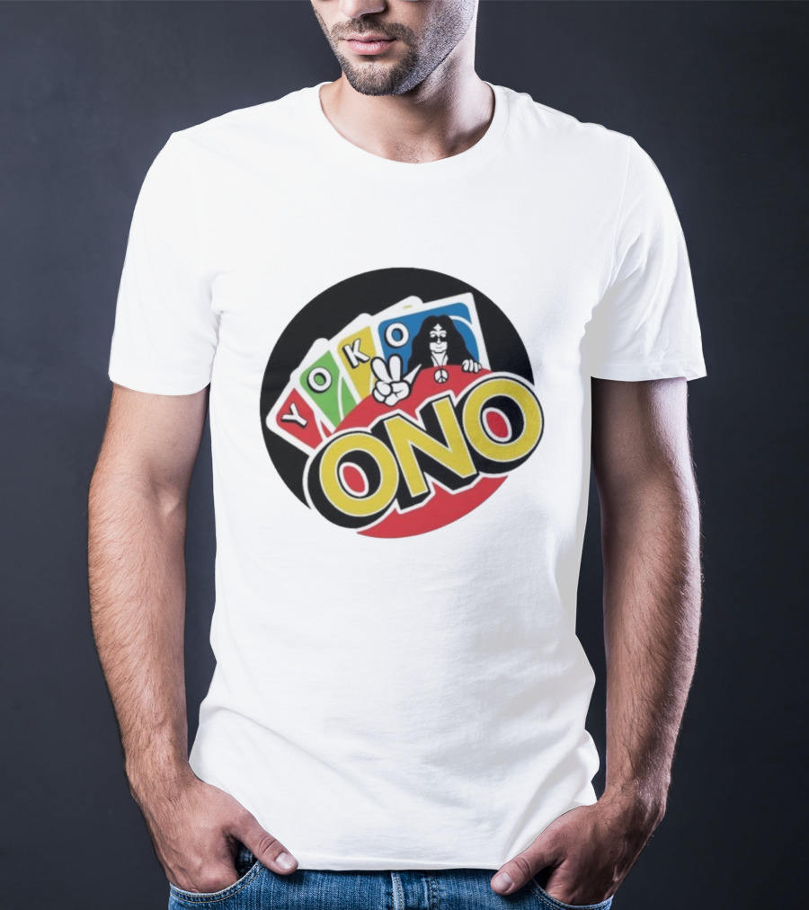Yoko Ono Uno Peace Sign Card Game Mashup T-Shirt