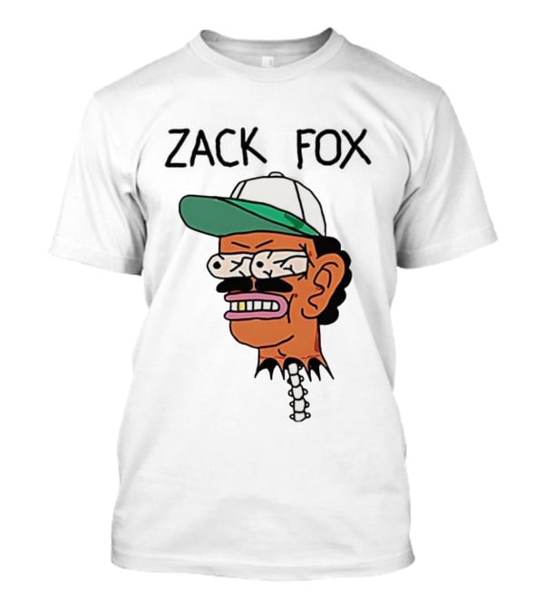 Zack Fox Bug-Eyed Head With Cap And Spinal Detail T-Shirt