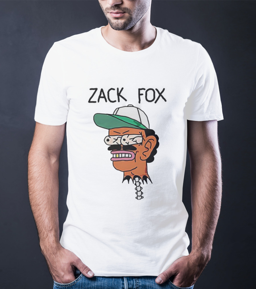 Zack Fox Bug-Eyed Head With Cap And Spinal Detail T-Shirt