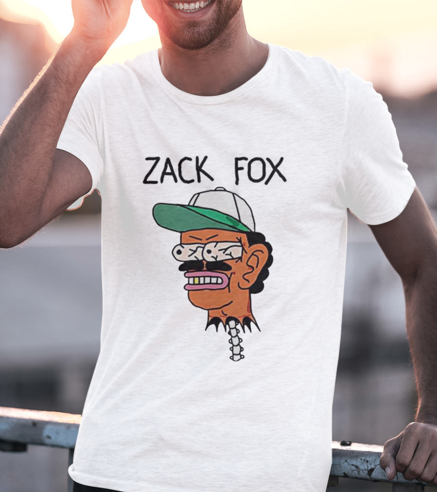 Zack Fox Bug-Eyed Head With Cap And Spinal Detail T-Shirt