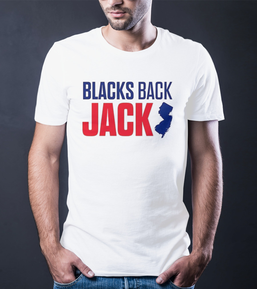 Blacks Back Jack New Jersey Map Support T-Shirt