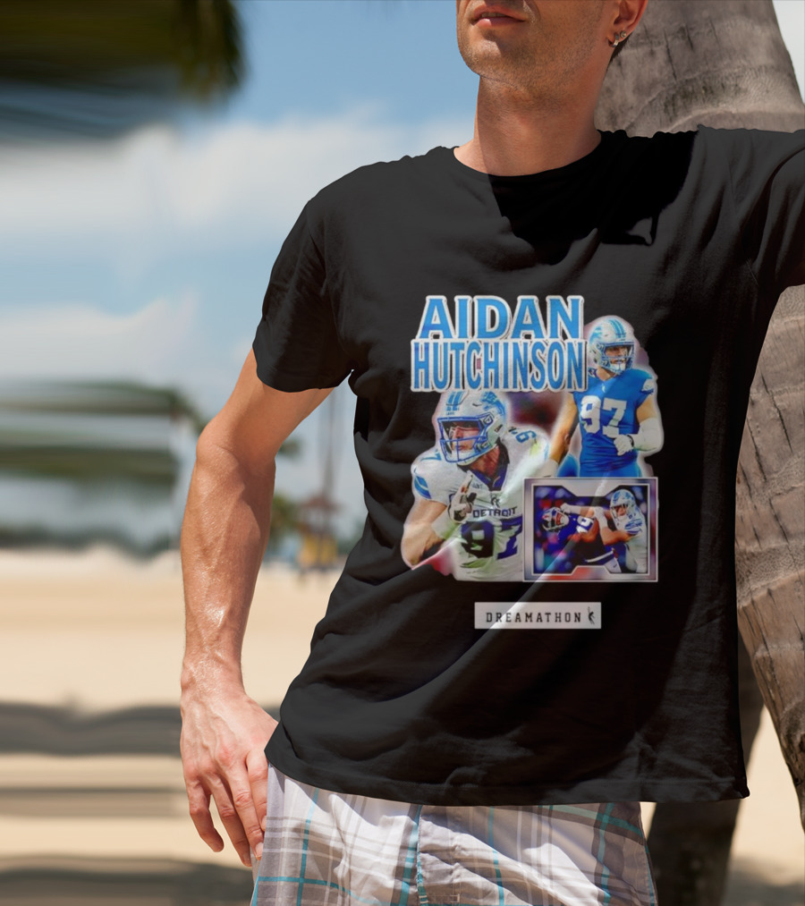Aidan Hutchinson 97 Detroit Lions NFL Dreamathon T-Shirt