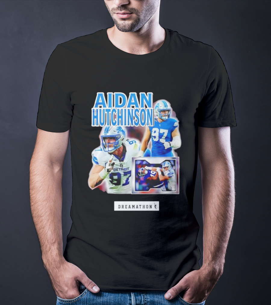 Aidan Hutchinson 97 Detroit Lions NFL Dreamathon T-Shirt