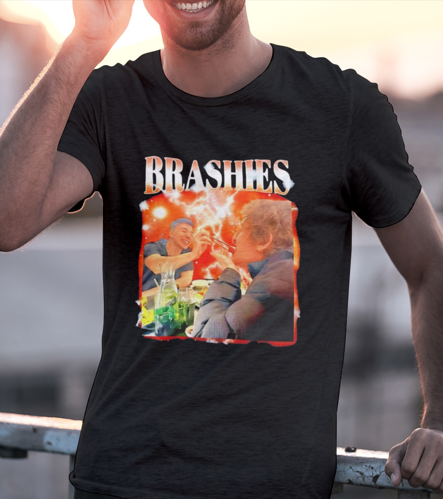 Brashies Two Man Eating With Chopsticks T-Shirt