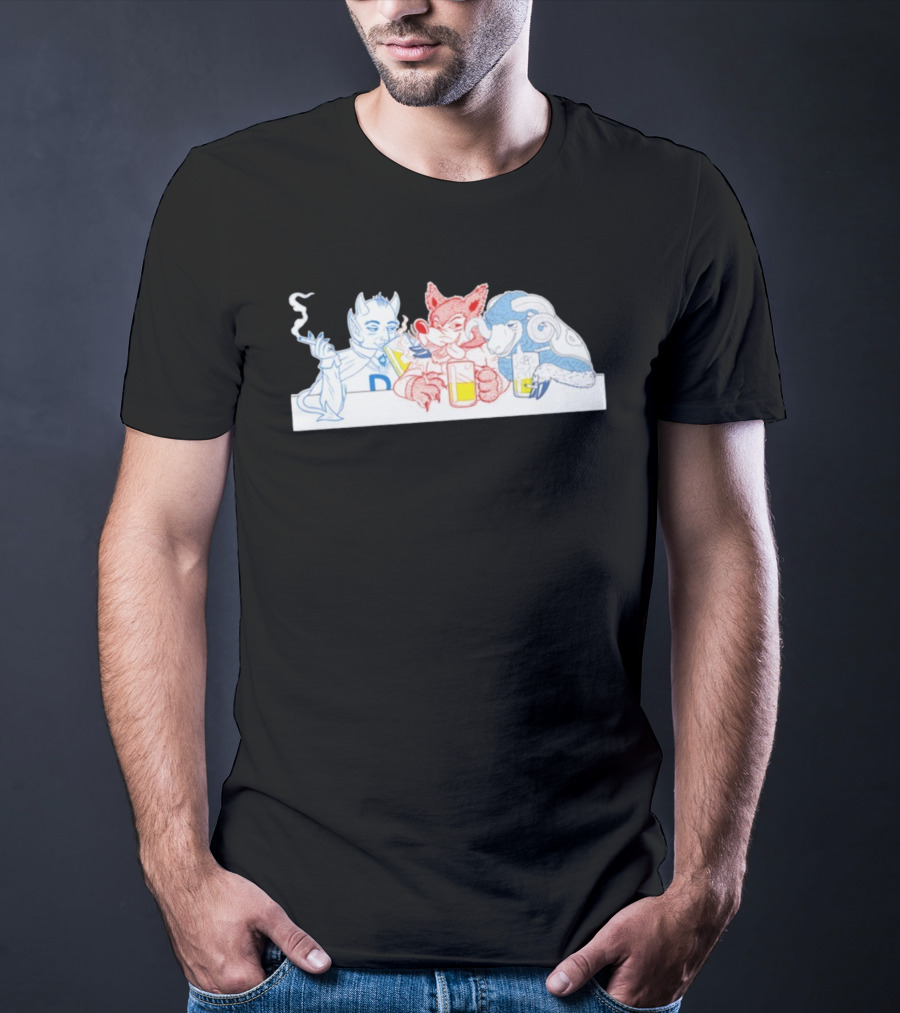 Duke Blue Devils North Carolina State Wolfpack Tar Heels Mascot Drinking Trio T-Shirt