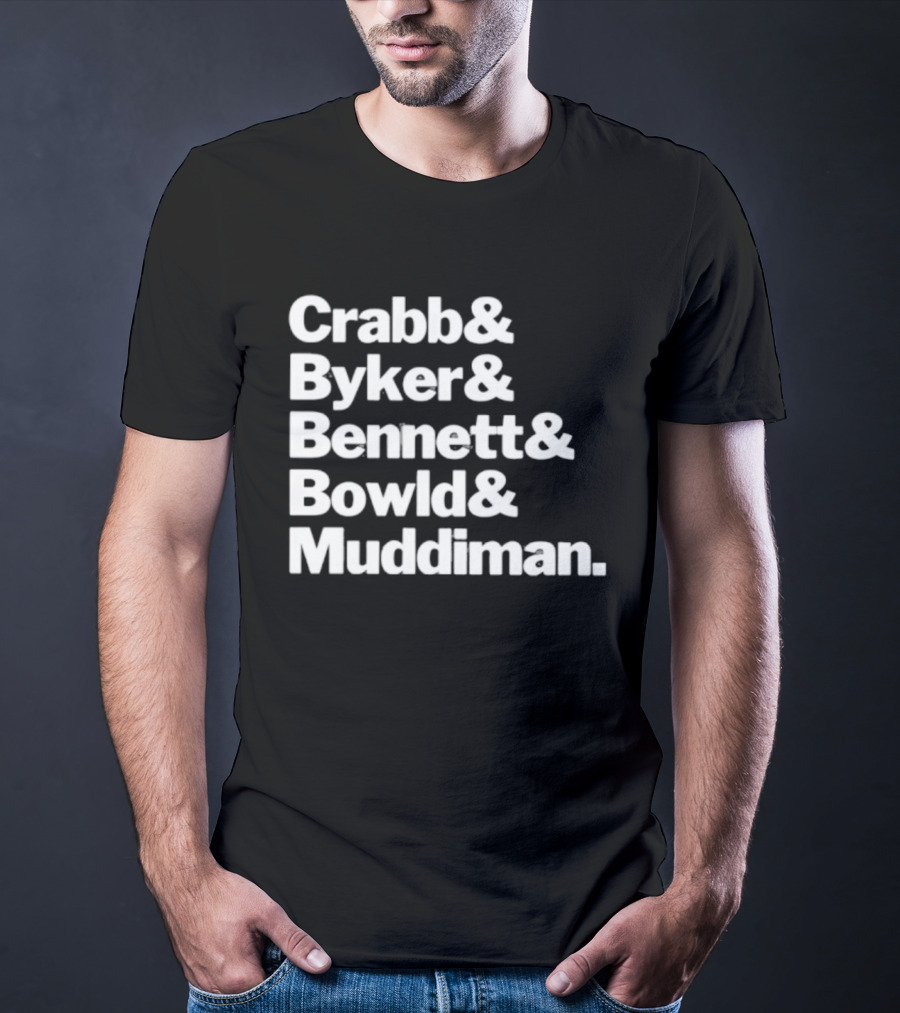 Crabb Byker Bennett Bowld Muddiman Iconic Names List T-Shirt