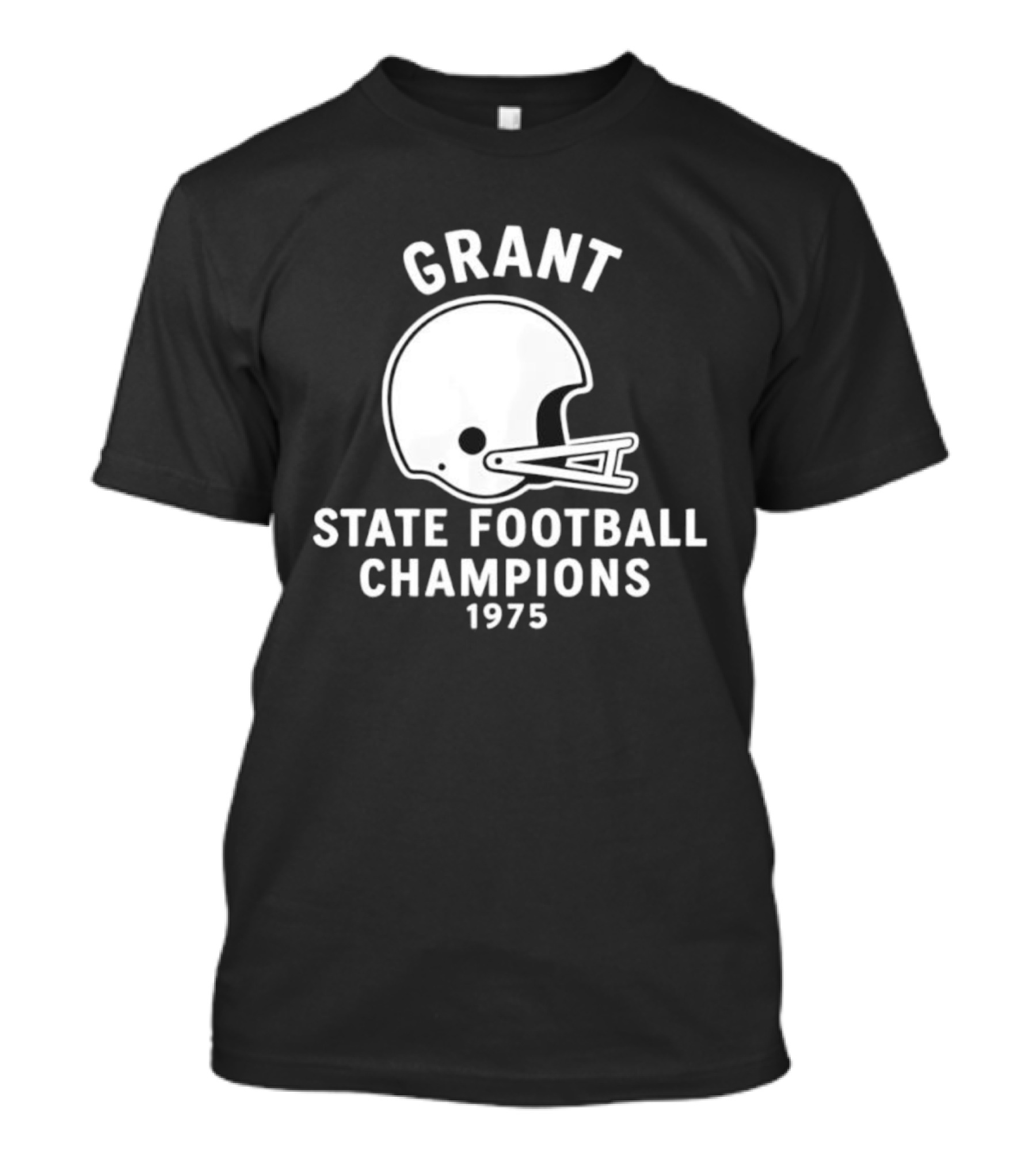 Grant State Football Champions 1975 Helmet T-Shirt