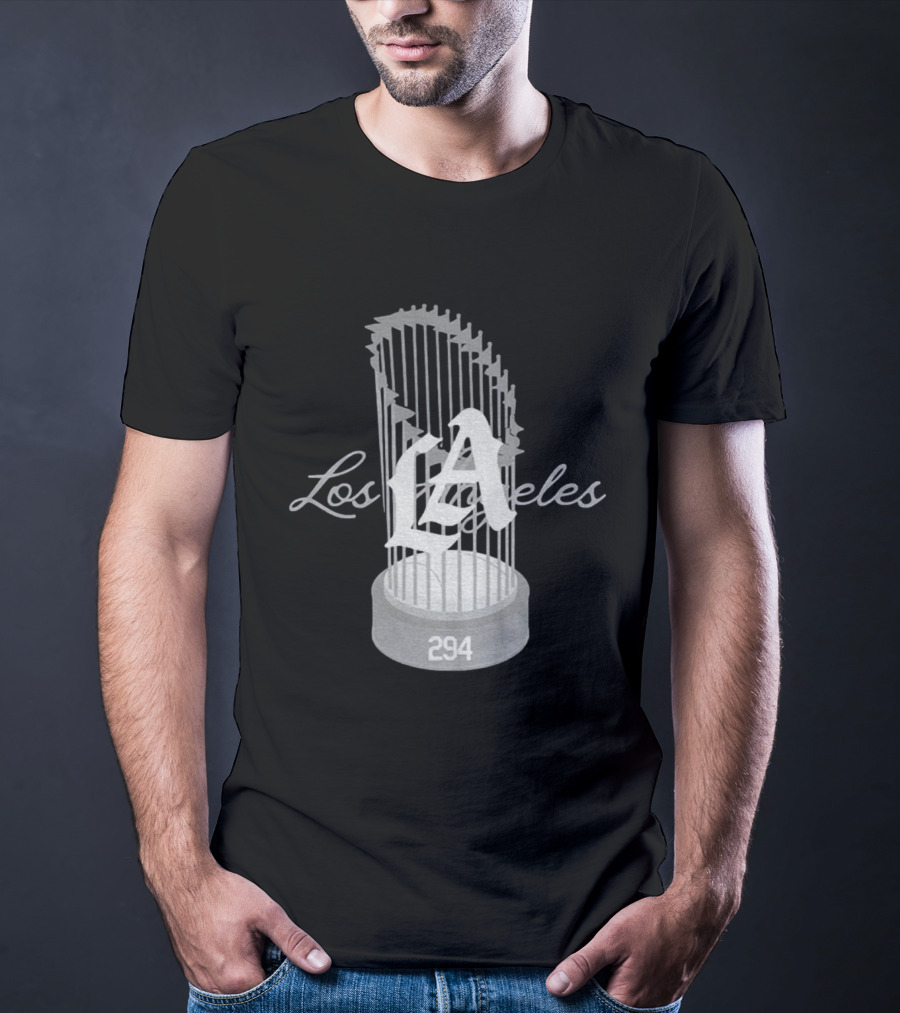 Los Angeles Dodgers LA 294 World Champs Trophy T-Shirt