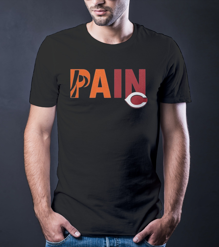 PAIN Cincinnati Reds Chicago Bears Collaboration T-Shirt