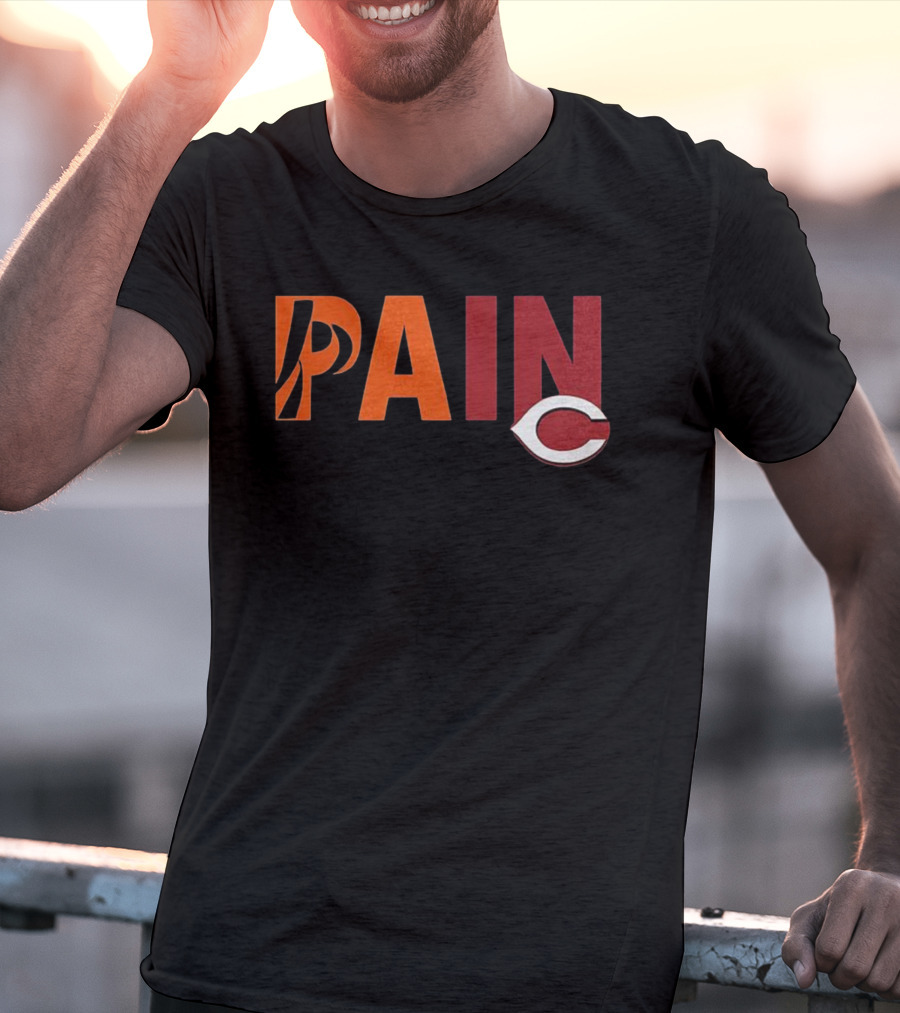 PAIN Cincinnati Reds Chicago Bears Collaboration T-Shirt
