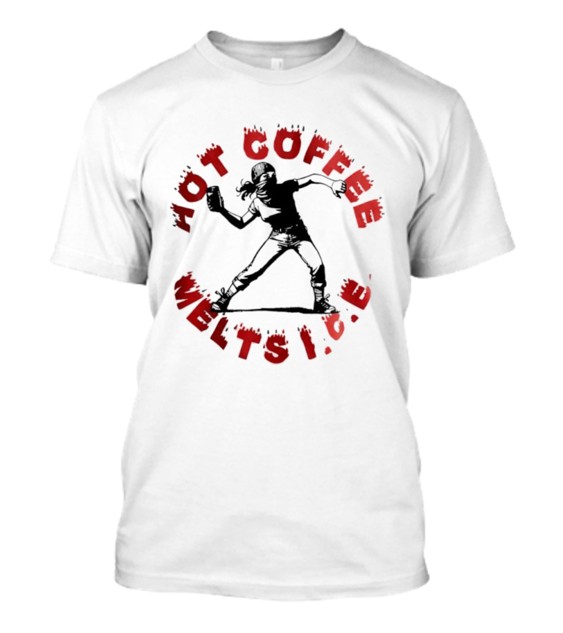 Hot Coffee Melts ICE Roller Derby Girl T-Shirt