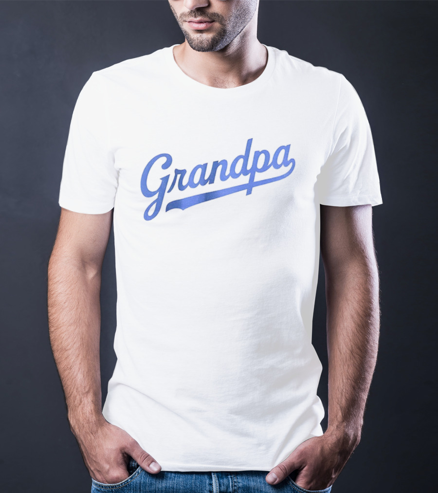LA Dodgers Baseball Grandpa Styled Text T-Shirt