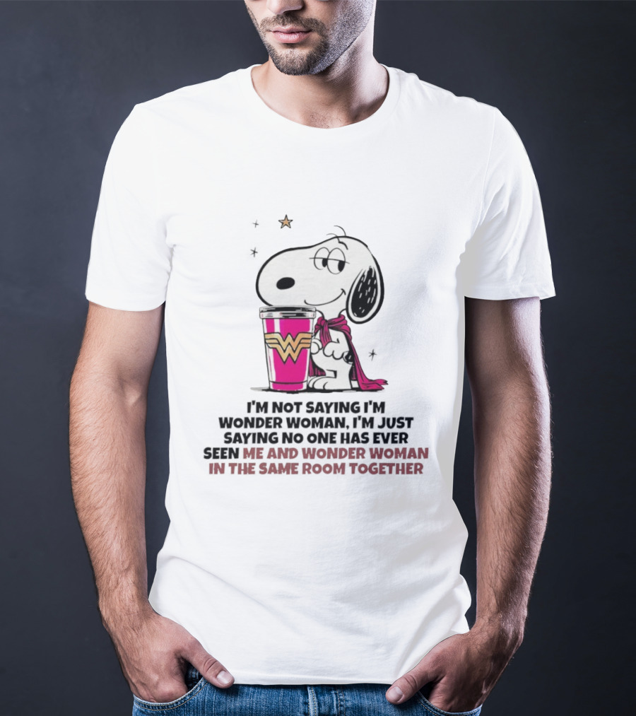 Snoopy And Wonder Woman Never Seen In The Same Room Together T-Shirt
