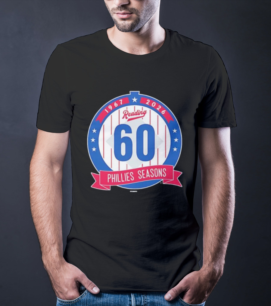 Reading Phillies 60th Anniversary 1967-2026 Phillies Seasons T-Shirt