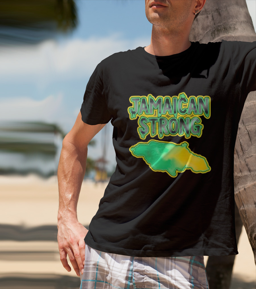 Jamaican Strong Watercolor Country Map T-Shirt