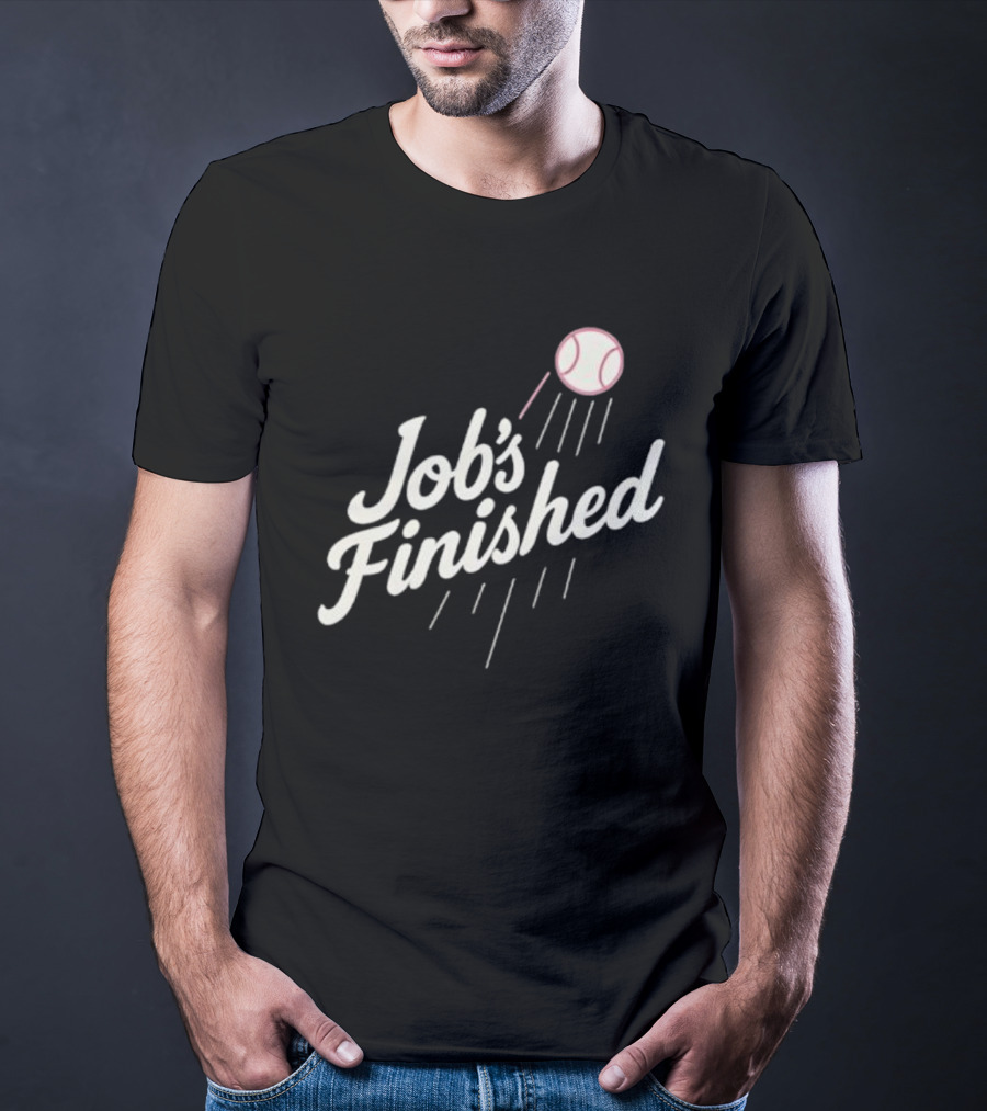 Job's Finished LA Dodgers Back To Back Champions Baseball Victory T-Shirt