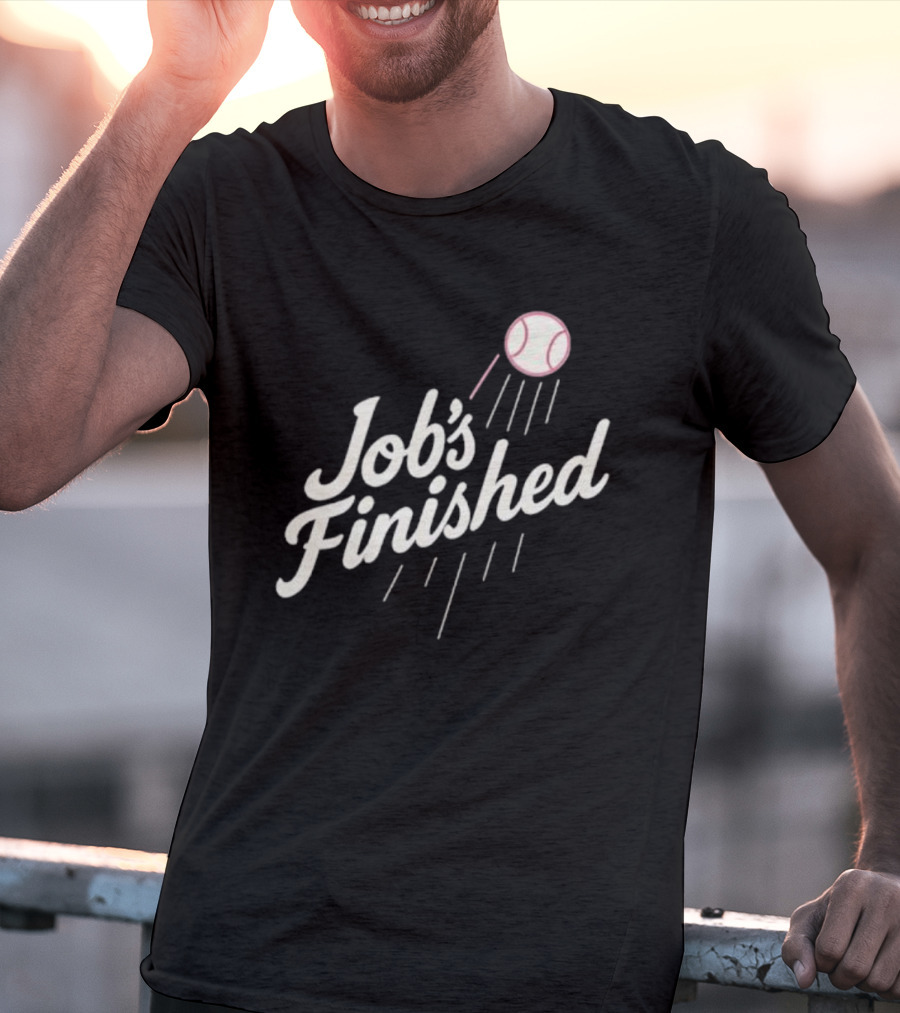 Job's Finished LA Dodgers Back To Back Champions Baseball Victory T-Shirt