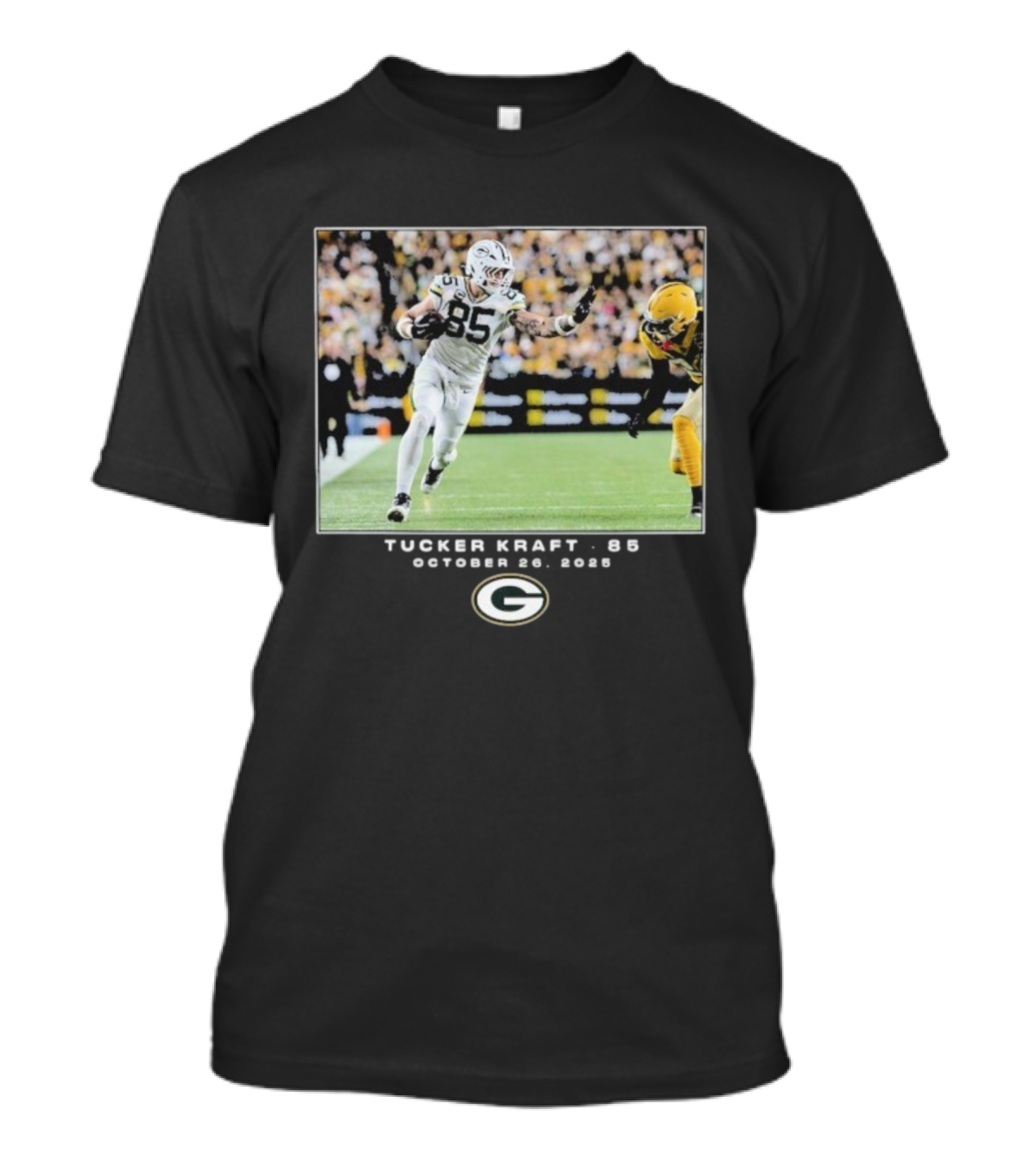 Tucker Kraft 85 Green Bay Packers NFL October 26 2025 Week 8 T-Shirt