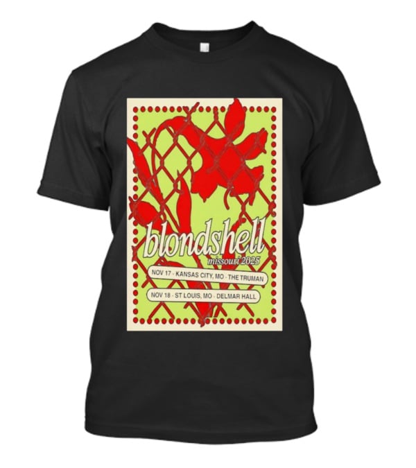 Blondshell Missouri 2025 Tour Kansas City St Louis Nov 17 The Truman Nov 18 Delmar Hall T-Shirt