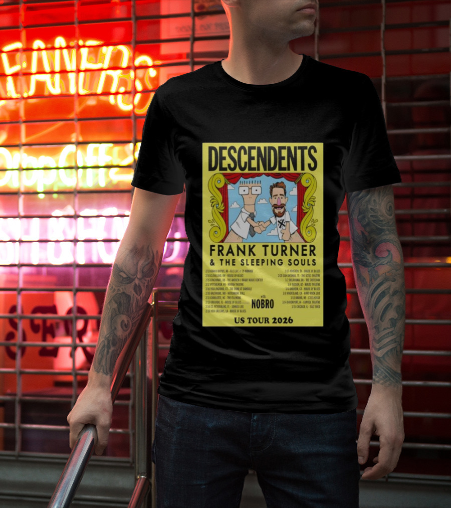 Descendents Frank Turner & The Sleeping Souls NOBRO US Tour 2026 With Concert Dates T-Shirt