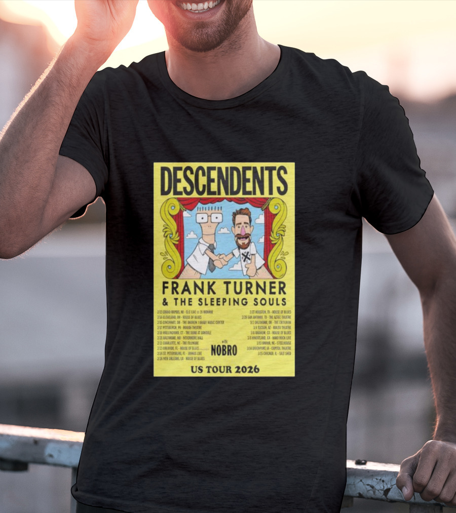 Descendents Frank Turner & The Sleeping Souls NOBRO US Tour 2026 With Concert Dates T-Shirt