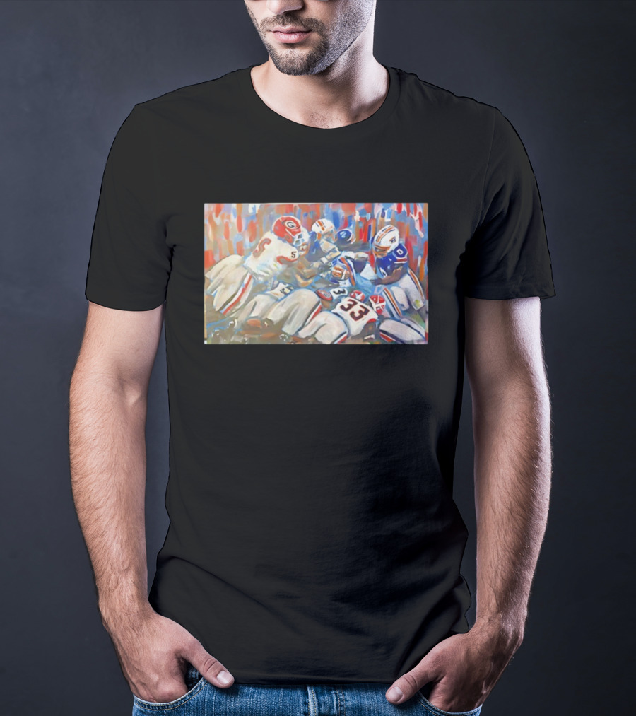 Georgia Vs Auburn Historic Gridiron Clash Power Passion And Glory In American Football Battle T-Shirt