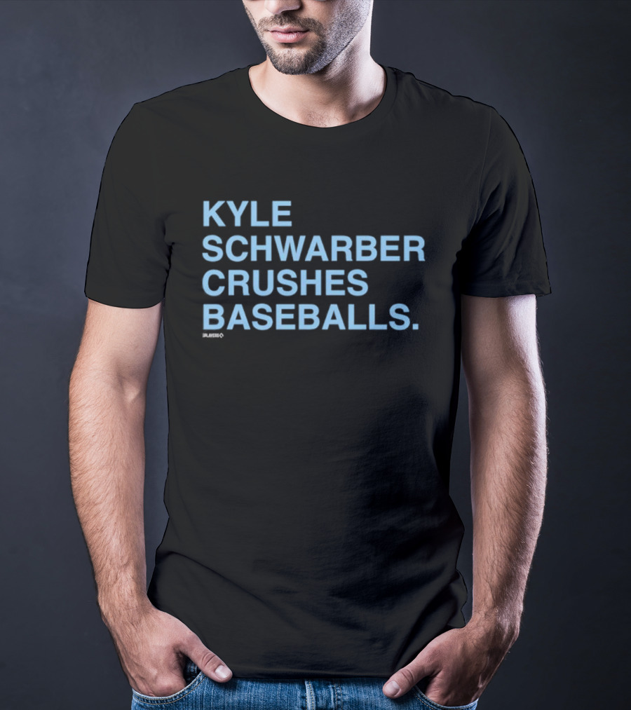 Kyle Schwarber Crushes Baseballs Bold Text Sports Design T-Shirt