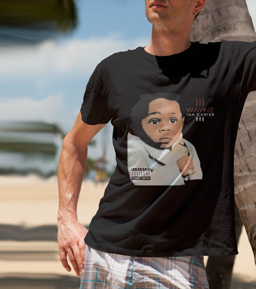 Lil Wayne Tha Carter III Album Cover Baby With Parental Advisory Explicit Content T-Shirt
