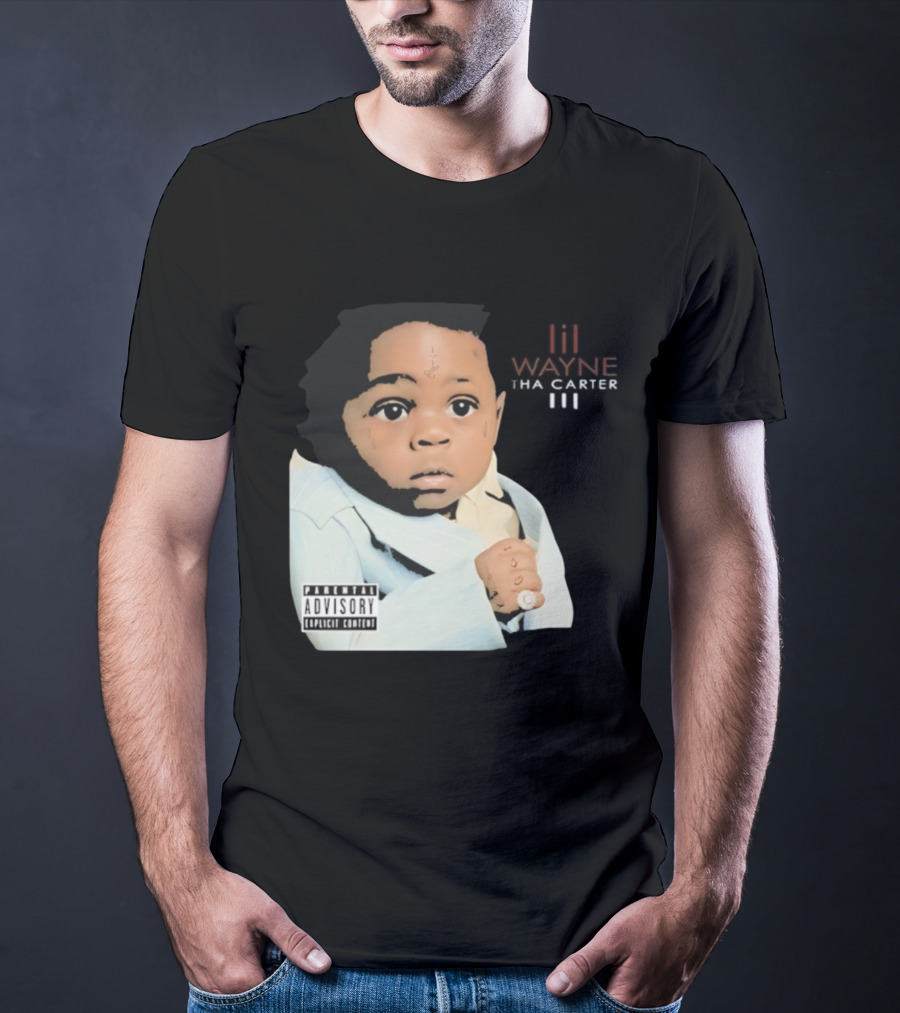 Lil Wayne Tha Carter III Album Cover Baby With Parental Advisory Explicit Content T-Shirt