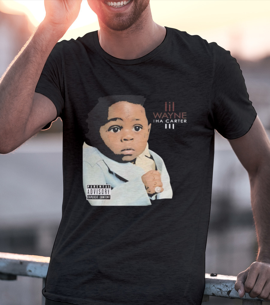 Lil Wayne Tha Carter III Album Cover Baby With Parental Advisory Explicit Content T-Shirt