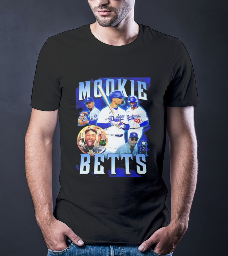 Mookie Betts LA Dodgers Player Collage T-Shirt