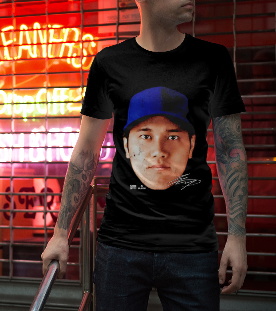 Shohei Ohtani Los Angeles Vintage Head Signature T-Shirt