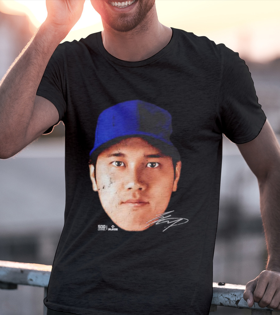Shohei Ohtani Los Angeles Vintage Head Signature T-Shirt