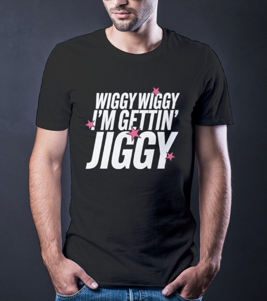 Wiggy Wiggy I'm Gettin' Jiggy Pink Stars T-Shirt