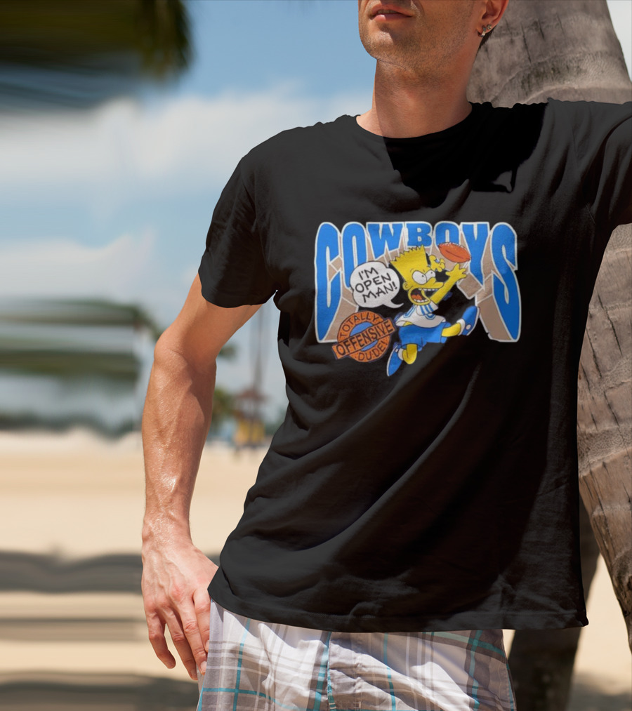 The Simpsons Bart Cowboys I'm Open Man Totally Offensive Dude T-Shirt