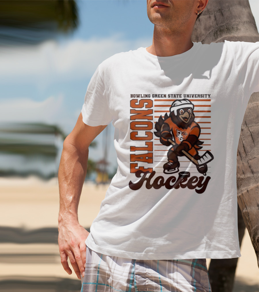 Bowling Green Falcons Freddy Falcon Hockey BG Mascot T-Shirt