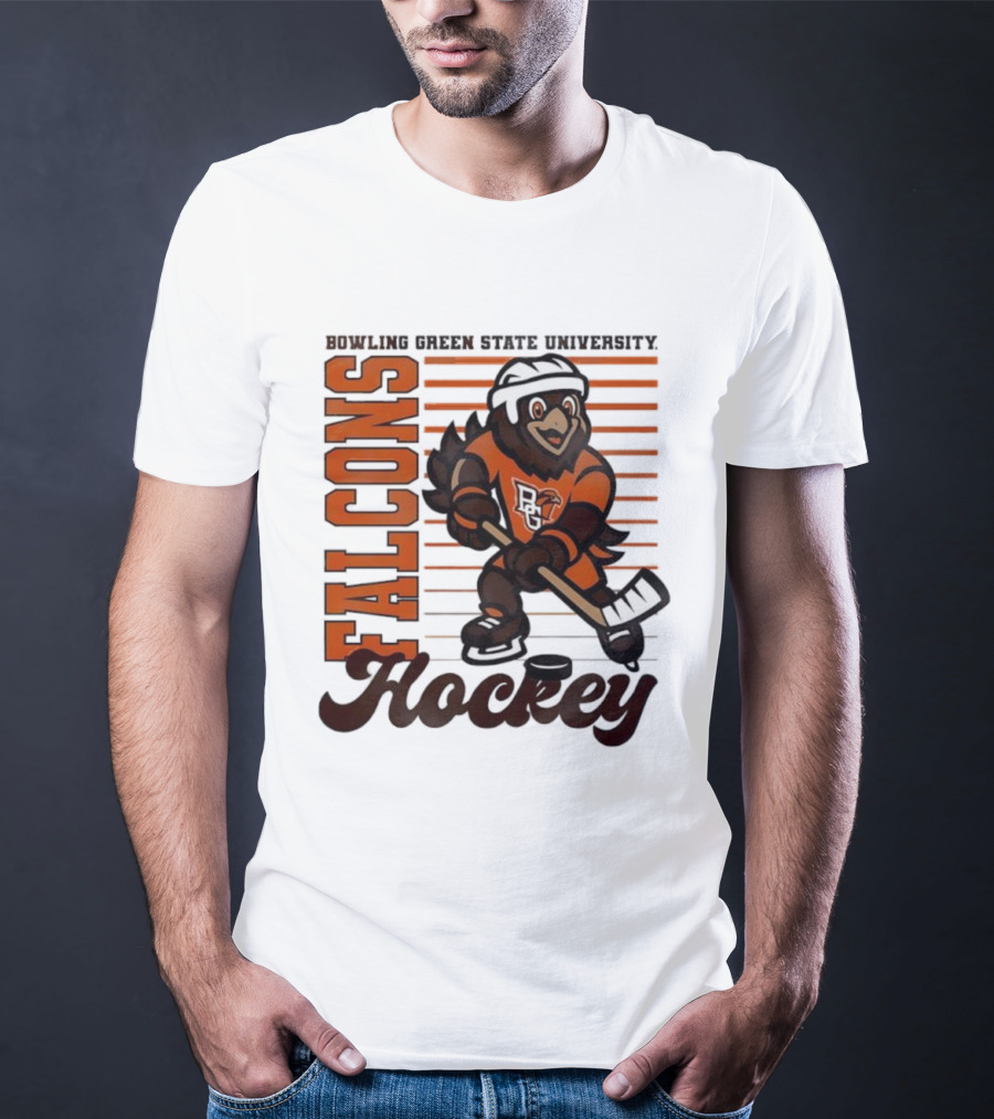 Bowling Green Falcons Freddy Falcon Hockey BG Mascot T-Shirt