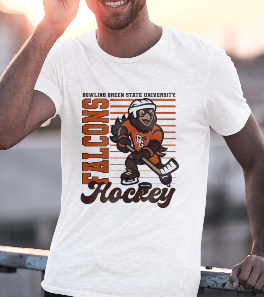 Bowling Green Falcons Freddy Falcon Hockey BG Mascot T-Shirt