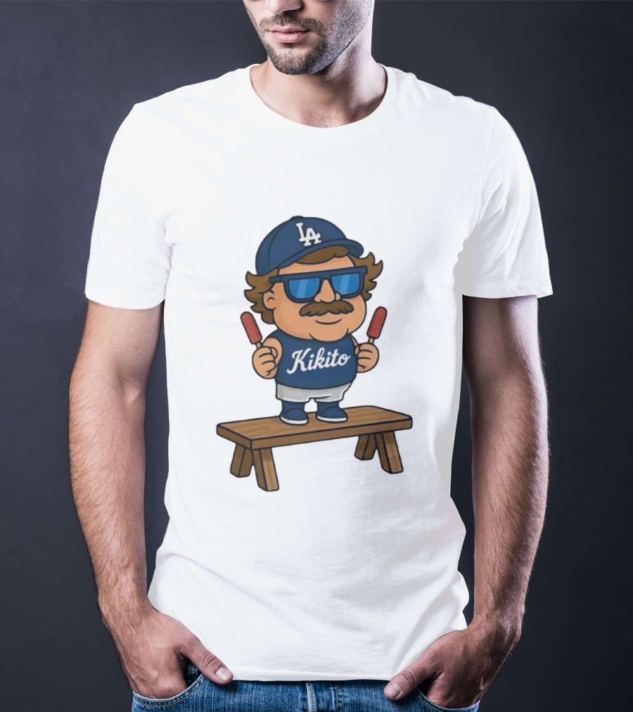 Kikito Popsicles LA Cap Character With Sunglasses And Mustache T-Shirt