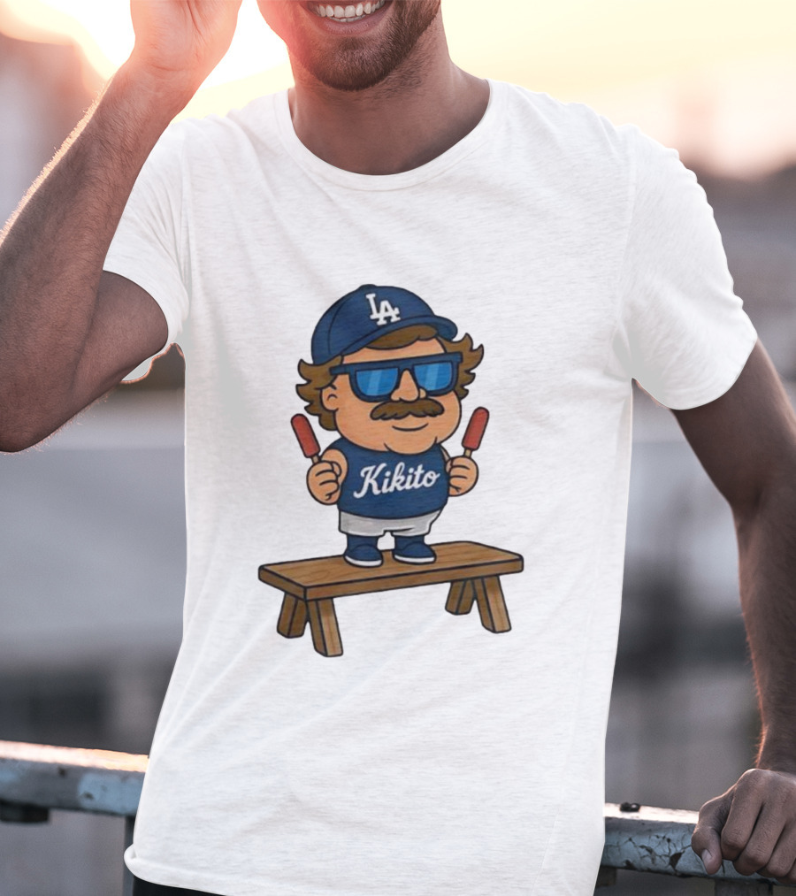 Kikito Popsicles LA Cap Character With Sunglasses And Mustache T-Shirt