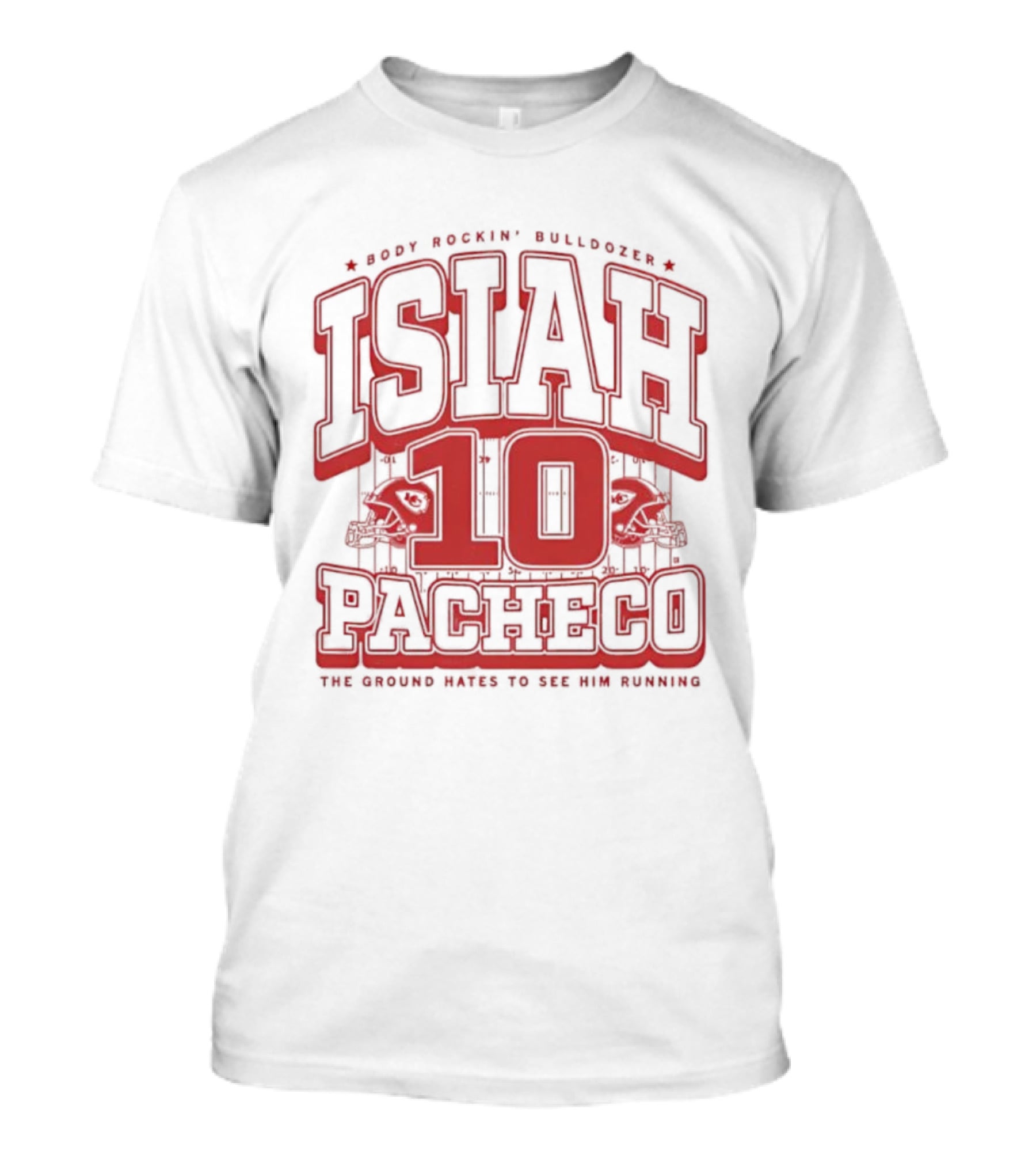 Isiah Pacheco 10 The Ground Hates To See Him Running Max Football Bulldogs T-Shirt