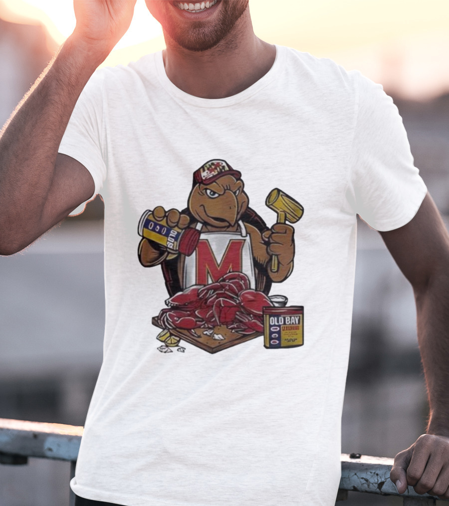 Maryland Terrapins Testudo Old Bay Crab Picking Maryland Pride T-Shirt