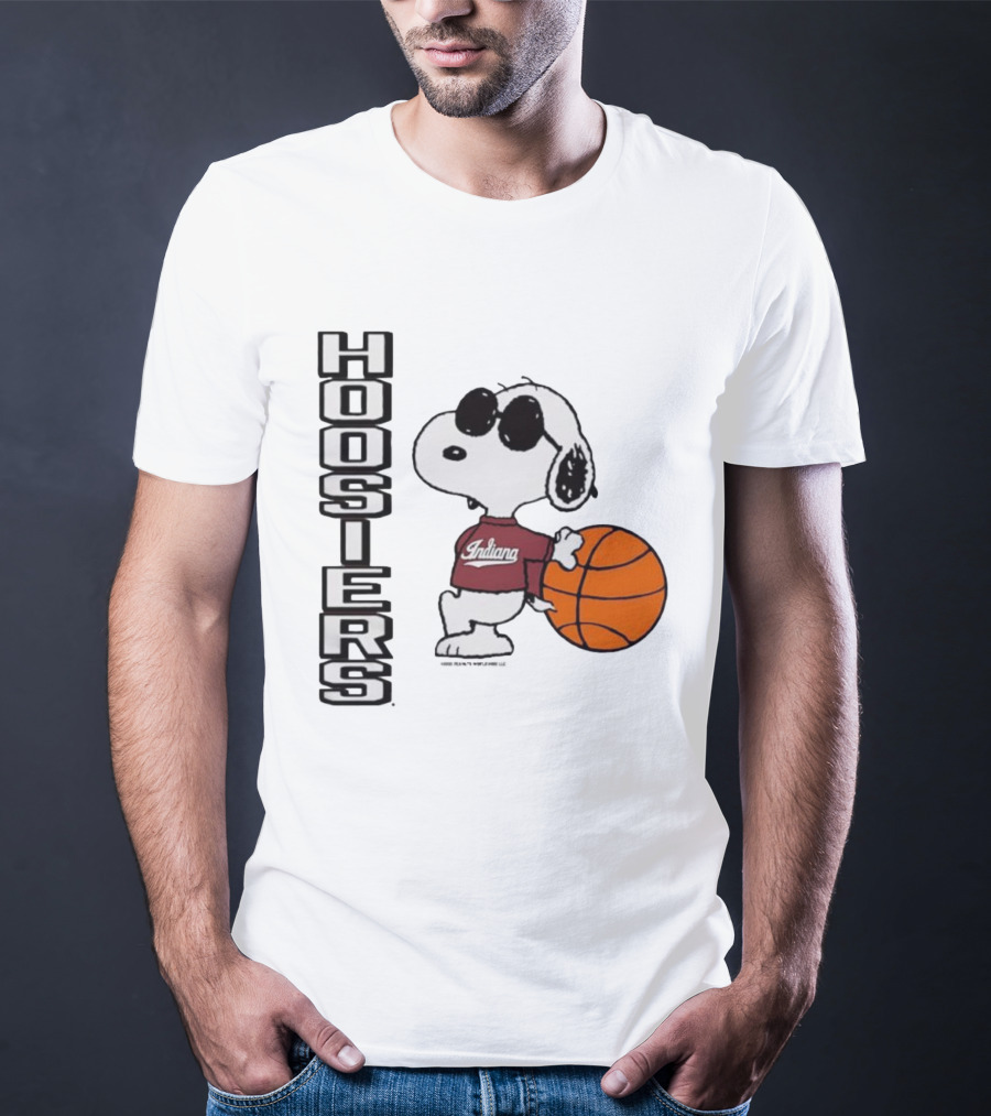 Indiana Hoosiers Peanuts Joe Cool Snoopy Basketball Fan Apparel T-Shirt