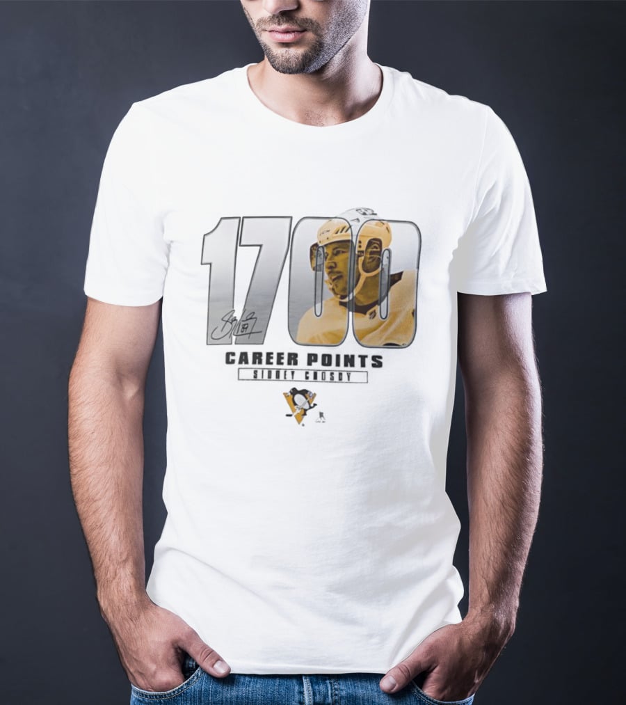 Sidney Crosby 1700 Pittsburgh Penguins Achievement Signature T-Shirt