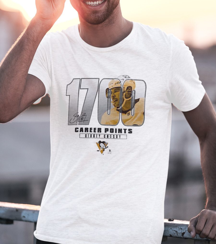 Sidney Crosby 1700 Pittsburgh Penguins Achievement Signature T-Shirt