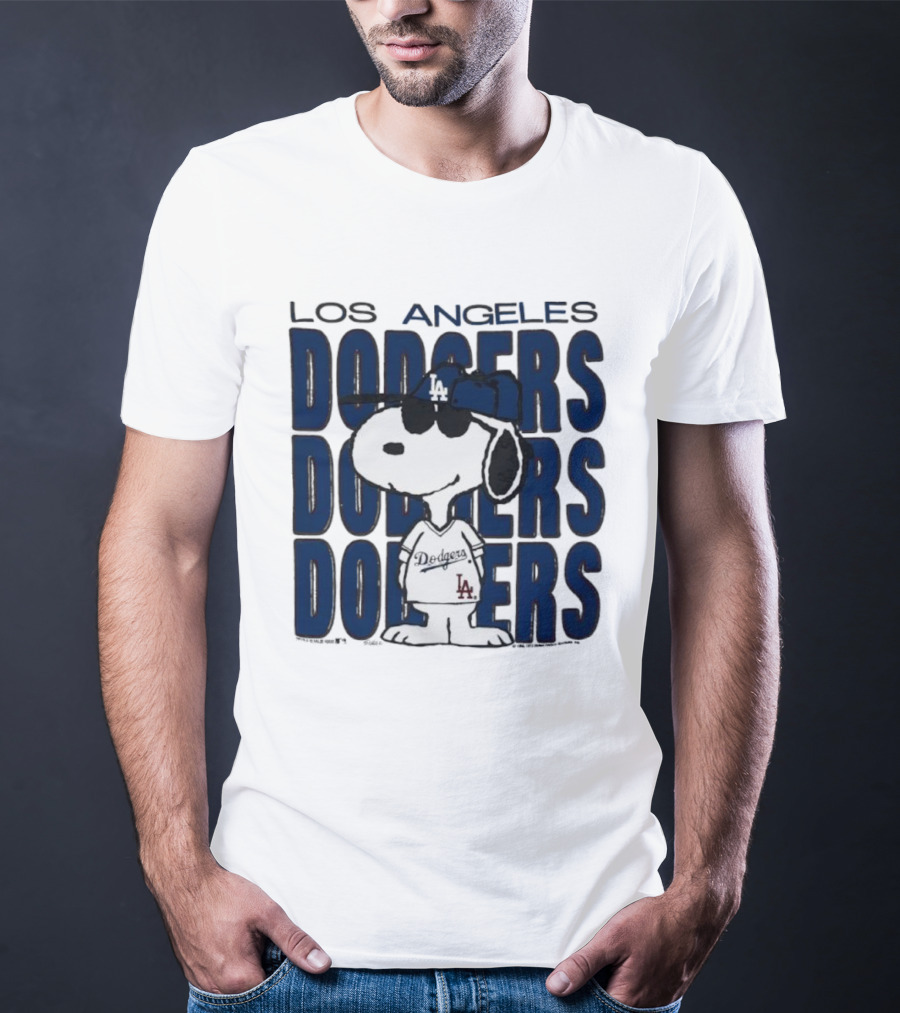 Snoopy Los Angeles Dodgers Jersey Vintage Style T-Shirt