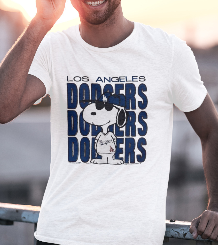 Snoopy Los Angeles Dodgers Jersey Vintage Style T-Shirt