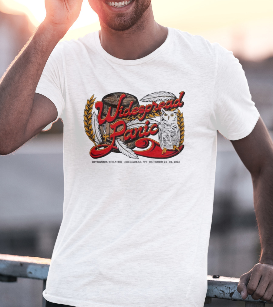 Widespread Panic Owl And Barrel Milwaukee Riverside Theater Event T-Shirt